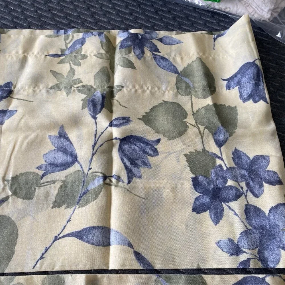 Dan River Vintage Window Valance Set of 2 Yellow Blue floral green 84 x 16